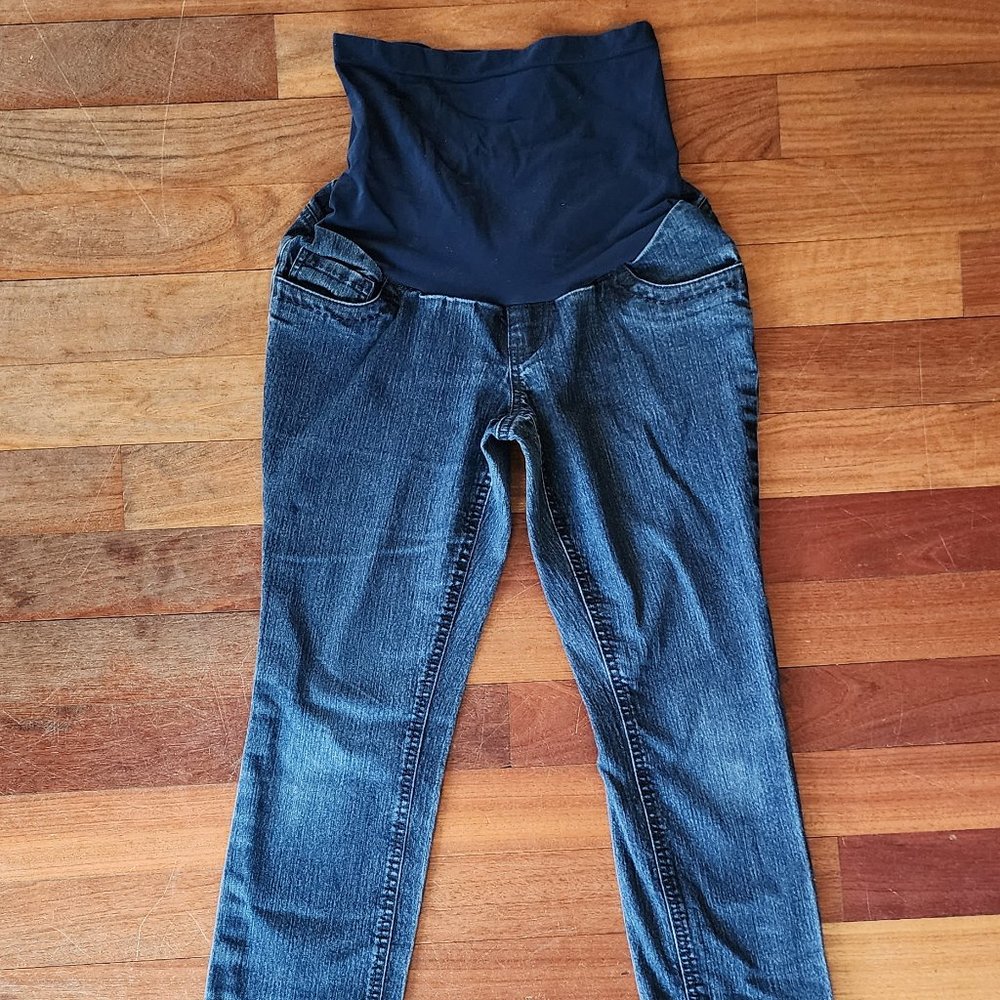 Indigo Blue Straight Leg Maternity Jeans Size Medium